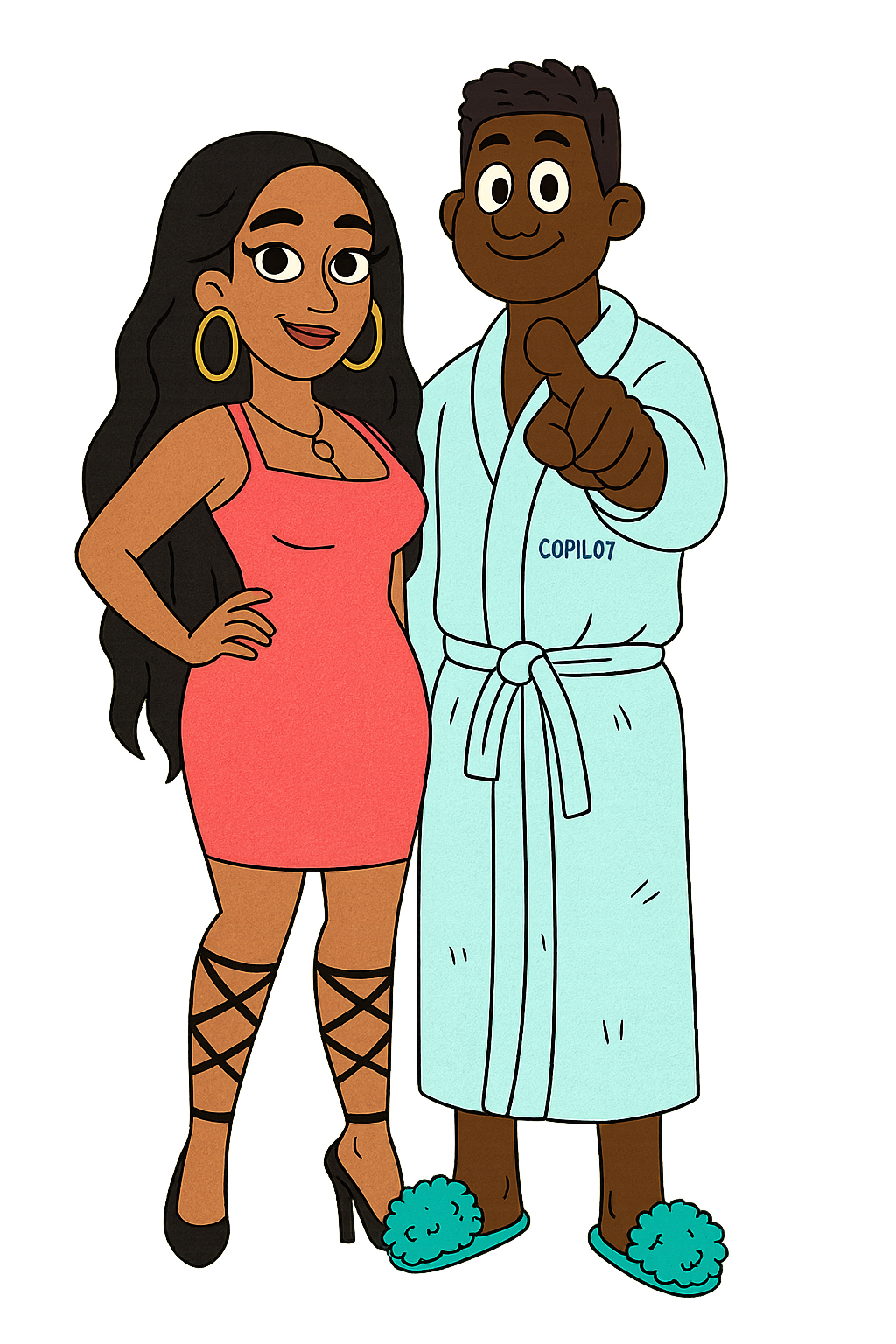 Trevor and K Popin outside the house